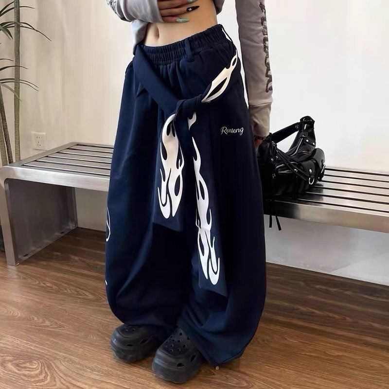 Vintage Wide Leg Drawstring Pants