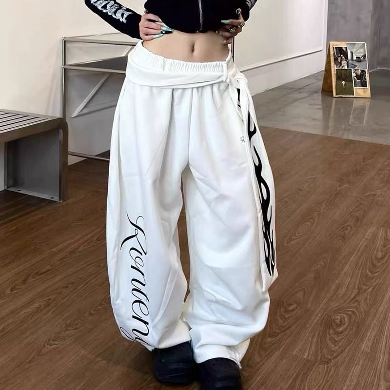 Vintage Wide Leg Drawstring Pants