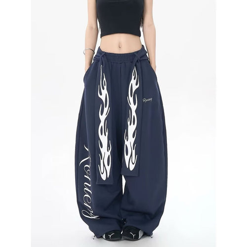 Vintage Wide Leg Drawstring Pants