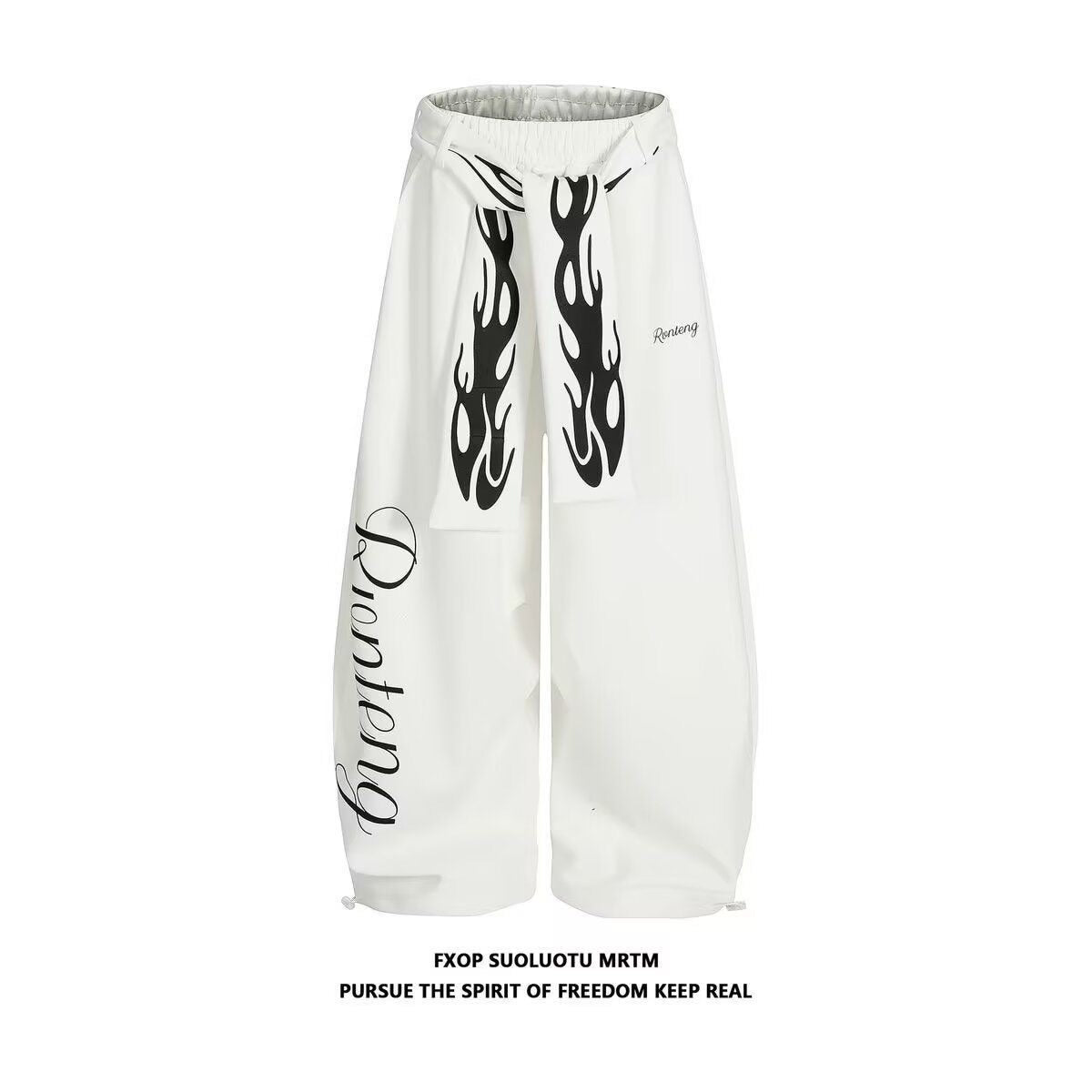 Vintage Wide Leg Drawstring Pants