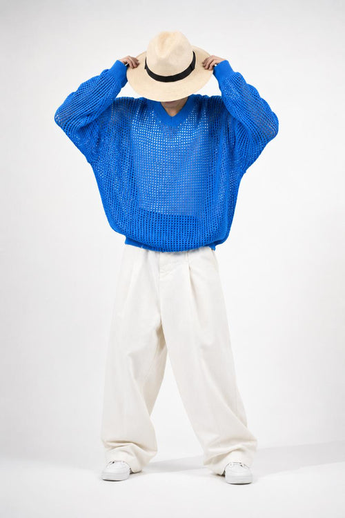 Royal Blue Loose-knit pullover